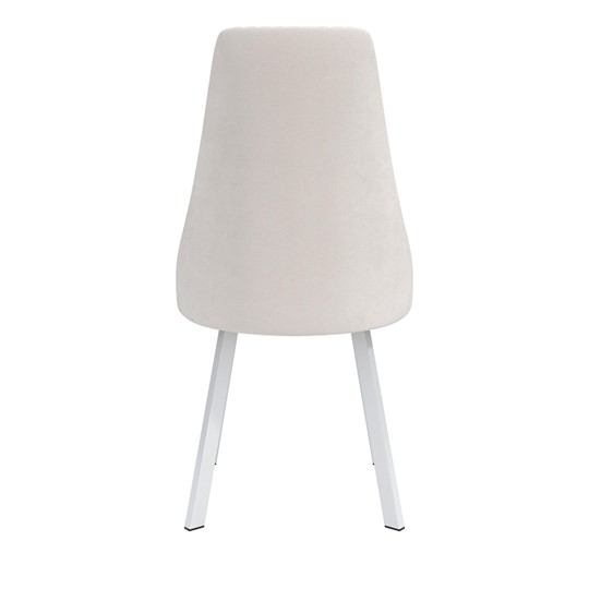 Кухонный стул Лион, велюр тенерифе крем/Цвет металл белый в Омске - изображение 3