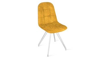 Обеденный стул Райс К4 (Белый матовый/Микровелюр Wellmart Yellow) в Омске