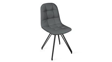 Обеденный стул Райс К4 (Черный муар/Кож.зам Polo Graphite) в Омске