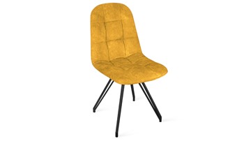 Обеденный стул Райс К4 (Черный муар/Микровелюр Wellmart Yellow) в Омске