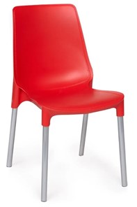 Обеденный стул GENIUS (mod 75) 46x56x84 красный/ножки хром арт.12830 в Омске