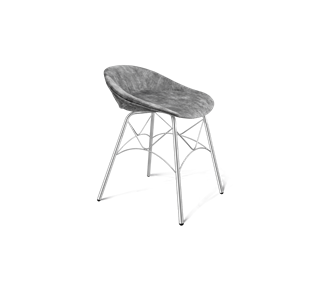 Обеденный стул SHT-ST19-SF1 / SHT-S107 (дымный/хром лак) в Омске