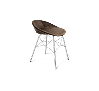 Обеденный стул SHT-ST19-SF1 / SHT-S107 (кофейный трюфель/хром лак) в Омске