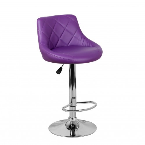 Барный стул Комфорт с мягкой спинкой WX-2396 экокожа фиолетовый в Омске - изображение 1