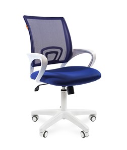 Офисное кресло CHAIRMAN 696 white, ткань, цвет синий в Омске