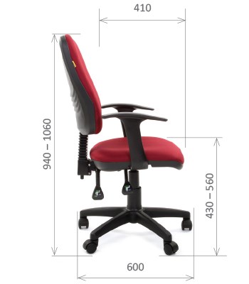 Кресло компьютерное CHAIRMAN 661 Ткань стандарт 15-11 красная в Омске - изображение 2