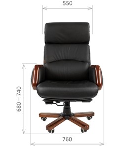 Компьютерное кресло CHAIRMAN 417 кожа черная в Омске - предосмотр 1