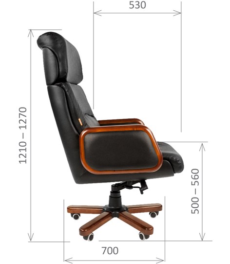 Компьютерное кресло CHAIRMAN 417 кожа черная в Омске - изображение 2