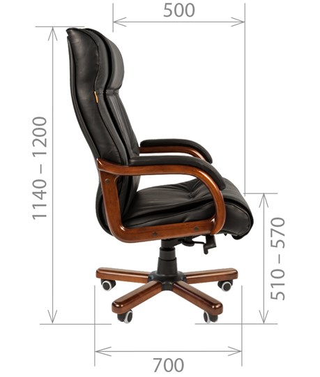 Компьютерное кресло CHAIRMAN 653 кожа черная в Омске - изображение 2