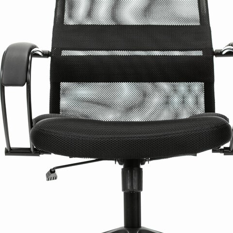 Офисное кресло Brabix Premium Stalker EX-608 PL (ткань-сетка/кожзам, черное) 532090 в Омске - изображение 10