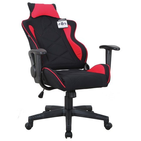Компьютерное кресло Brabix GT Racer GM-100 (подушка, ткань, черное/красное) 531820 в Омске - изображение 1