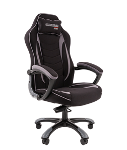 Кресло игровое CHAIRMAN GAME 28 Полиэстер комбинированная ткань серый/черный в Омске