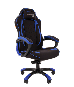 Кресло игровое CHAIRMAN GAME 28 Полиэстер комбинированная ткань синий/черный в Омске