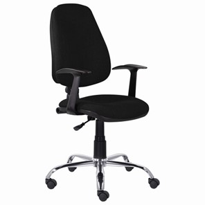 Кресло офисное BRABIX "Comfort MG-322", хром, регулируемая эргономичная спинка, ткань, черное, 532558 в Омске