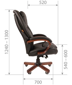 Офисное кресло CHAIRMAN 408 кожа черная в Омске - предосмотр 2