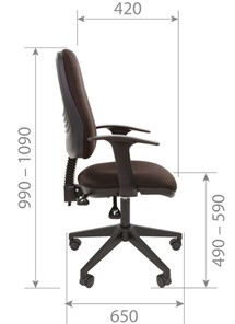 Кресло офисное CHAIRMAN 661 Ткань стандарт 15-21 черная в Омске - предосмотр 4