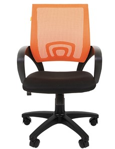 Кресло компьютерное CHAIRMAN 696 black Сетчатый акрил DW66 оранжевый в Омске - предосмотр 4