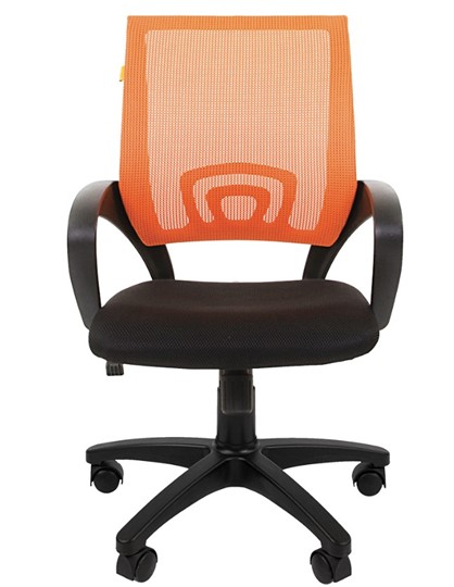 Кресло компьютерное CHAIRMAN 696 black Сетчатый акрил DW66 оранжевый в Омске - изображение 4