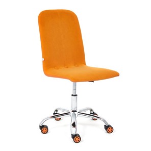 Кресло компьютерное RIO флок/кож/зам, оранжевый/оранжевый, арт.14188 в Омске