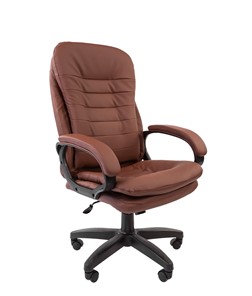 Кресло компьютерное CHAIRMAN 795 LT, экокожа, цвет коричневый в Омске