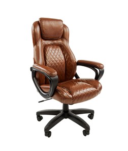 Офисное кресло CHAIRMAN 432, экокожа, цвет коричневый в Омске