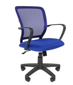 Кресло CHAIRMAN 698 black TW-05, ткань, цвет синий в Омске
