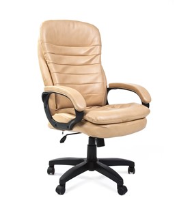 Кресло офисное CHAIRMAN 795 LT, экокожа, цвет бежевый в Омске - предосмотр