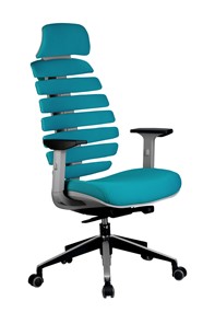 Компьютерное кресло Riva Chair SHARK (Лазурный/серый) в Омске - предосмотр