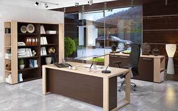 Кабинет руководителя ALTO с высоким шкафом для одежды, низким для документов и журнальным столиком в Омске - предосмотр 3