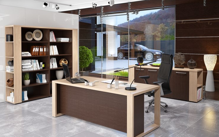 Кабинет руководителя ALTO с высоким шкафом для одежды, низким для документов и журнальным столиком в Омске - изображение 3