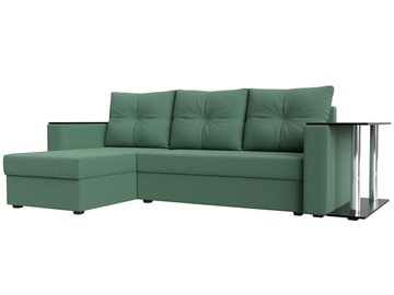 Угловой раскладной диван Атланта Лайт, Амур зеленый (микровельвет) в Омске