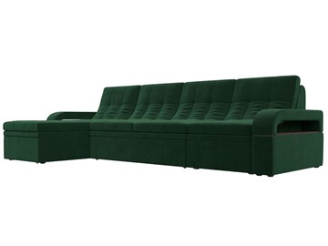 Угловой раскладной диван Лига-035 Лонг, Зеленый (Велюр) в Омске