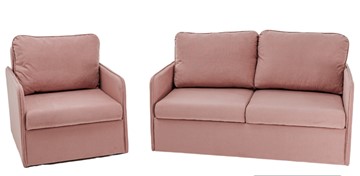 Набор мебели Амира розовый диван + кресло в Омске