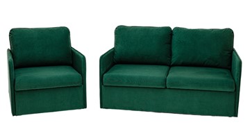 Комплект мебели Амира зеленый диван + кресло в Омске