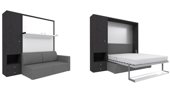 Диван Кровать-трансформер Smart (ШЛ+КД 1400), шкаф левый, правый подлокотник в Омске - изображение