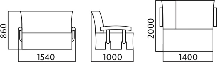 Диван прямой Аккордеон с боковинами, спальное место 1400 в Омске - изображение 4