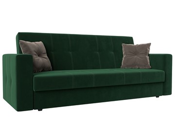 Прямой диван Лига-016, Зеленый\Коричневый (велюр) в Омске