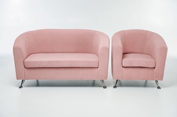 Комплект мебели Брамс  цвет розовый диван 2Д + кресло в Омске - предосмотр