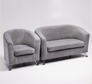 Комплект мебели Брамс  цвет серый диван 2Д + кресло в Омске