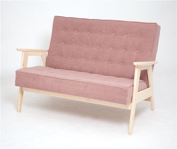Прямой диван Ретро, двухместный (беленый дуб / RS 12 - розовый) в Омске