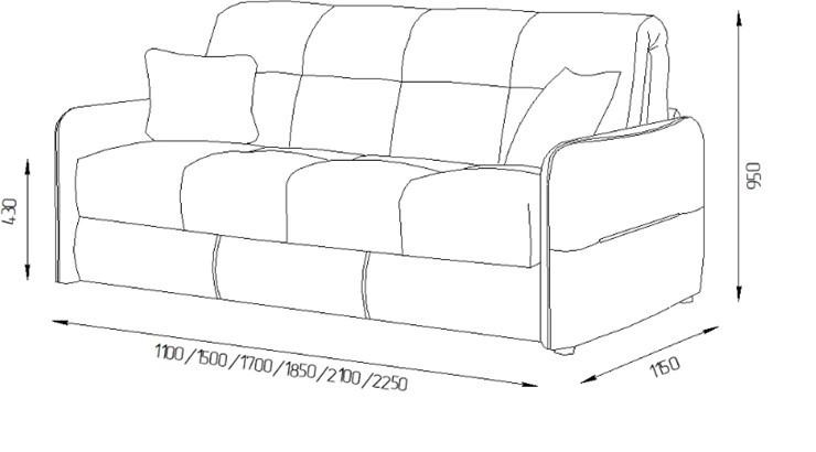 Прямой диван Токио 2 150 (НПБ) в Омске - изображение 6