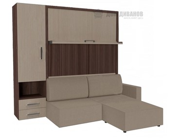 Шкаф-кровать Кровать-трансформер Smart (ШЛ+КД 1400+Пуф), шкаф левый, правый подлокотник в Омске