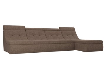 Модульный раскладной диван Холидей люкс, Коричневый (рогожка) в Омске