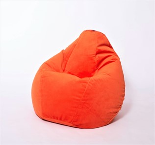 Кресло-мешок Груша большое, велюр однотон, оранжевое в Омске