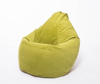 Кресло-мешок Груша малое, велюр однотон, травянное в Омске - предосмотр