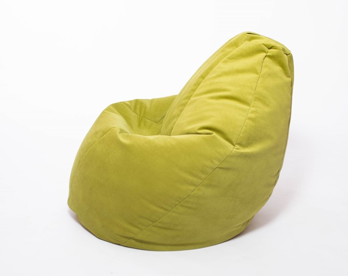 Кресло-мешок Груша малое, велюр однотон, травянное в Омске - изображение 2