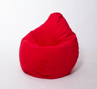 Кресло-мешок Груша большое, велюр однотон, красное в Омске - предосмотр