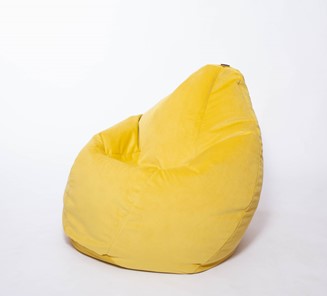 Кресло-мешок Груша большое, велюр однотон, лимонное в Омске