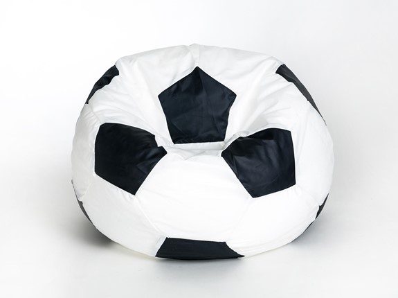 Кресло-мешок Мяч малый, бело-черный в Омске - изображение