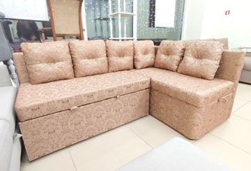 Кухонный угловой диван Яшма 1 ДУ Весь в ткани Жаккард AFINA 06 в Омске